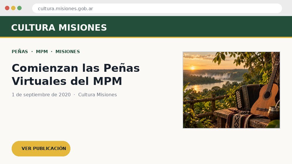 Vista previa de la publicación en Cultura Misiones