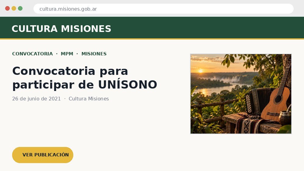 Vista previa de la publicación en Cultura Misiones